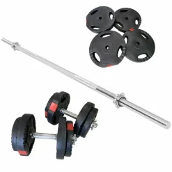 Langhantel Set Gripper Kunststoff 60 - 130 kg mit Sternverschlüssen