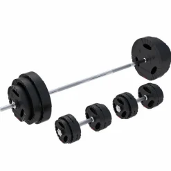 Langhantel Set Gripper Kunststoff 60 - 130 kg mit Sternverschlüssen