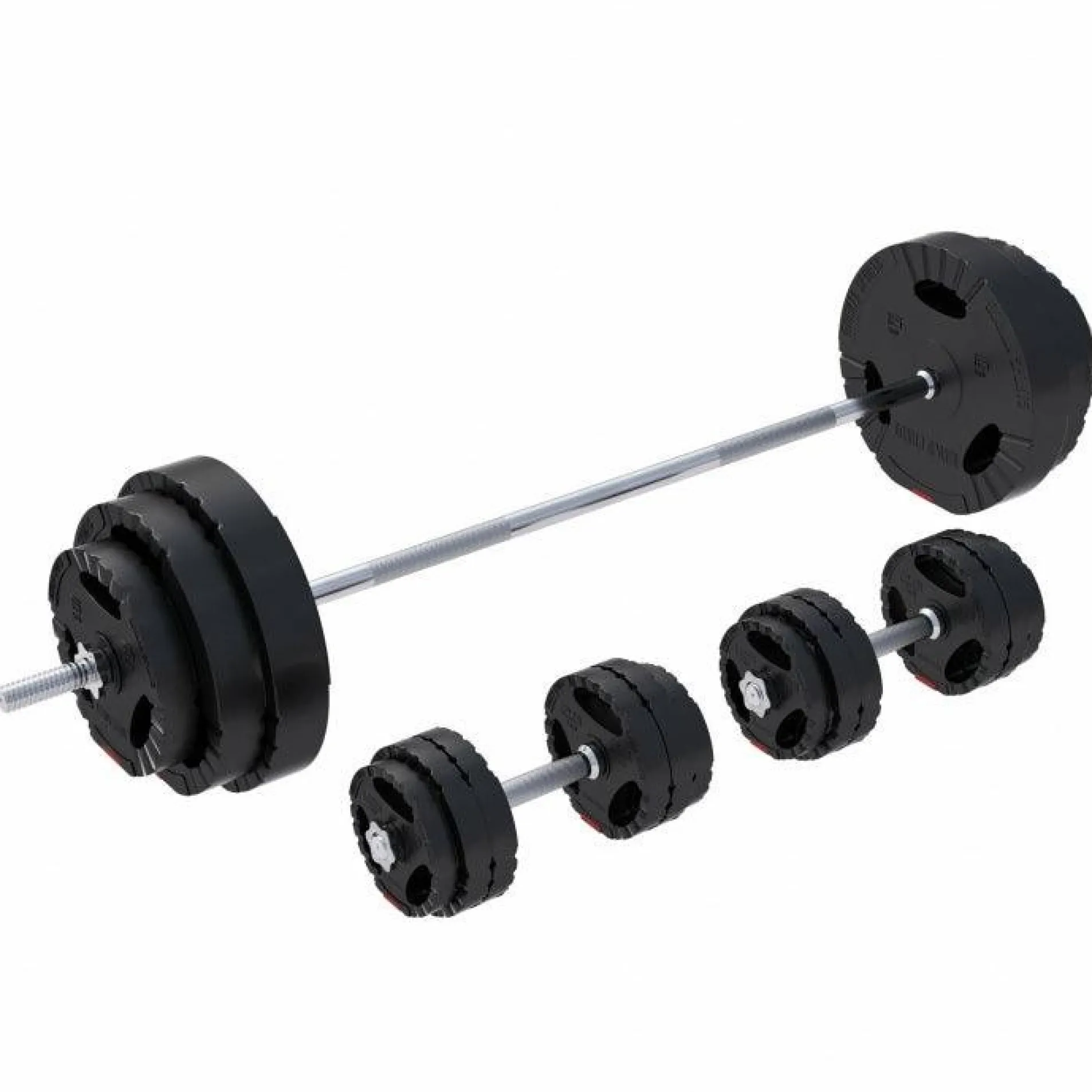 Langhantel Set Gripper Kunststoff 60 - 130 kg mit Sternverschlüssen