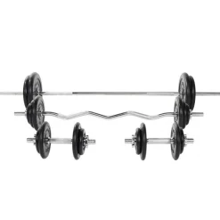 Langhantel Set Gummi 108 kg mit Sternverschlüssen
