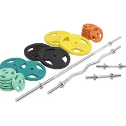 Langhantel Set Gummi Gripper 108 kg mit Verschlüssen