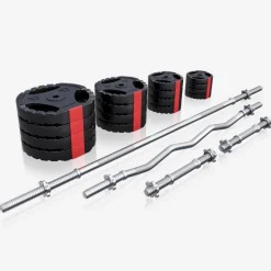 Langhantel Set Kunststoff Gripper 100 kg mit Sternverschlüssen