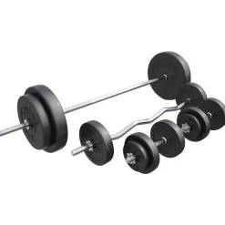 Langhantel Set Kunststoff 100 kg mit Sternverschlüssen