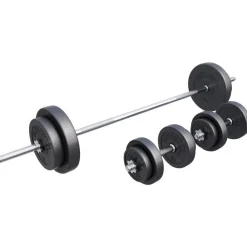 Langhantel Set Kunststoff 60 - 130 kg mit Sternverschlüssen