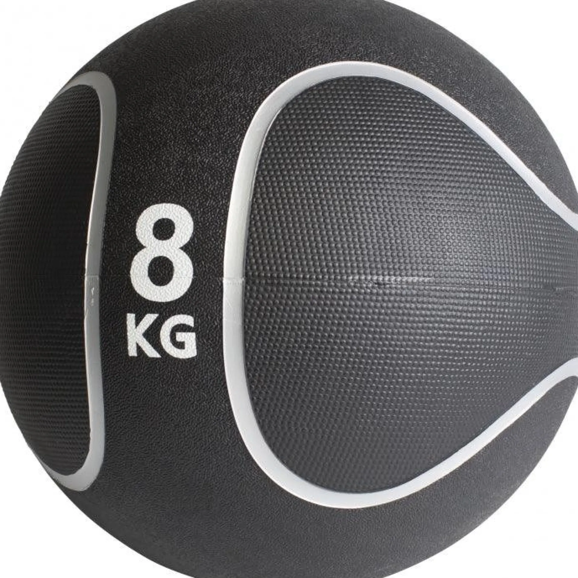 Medizinball aus Gummi Schwarz/Silber 1 - 10 kg