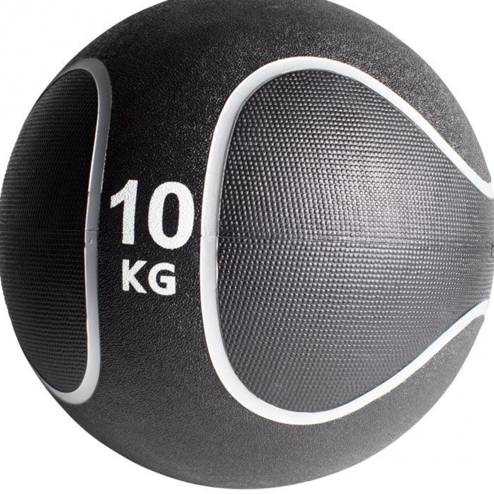 Medizinball aus Gummi Schwarz/Silber 1 - 10 kg