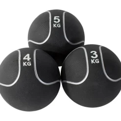 Medizinball aus Gummi Schwarz/Silber 1 - 10 kg
