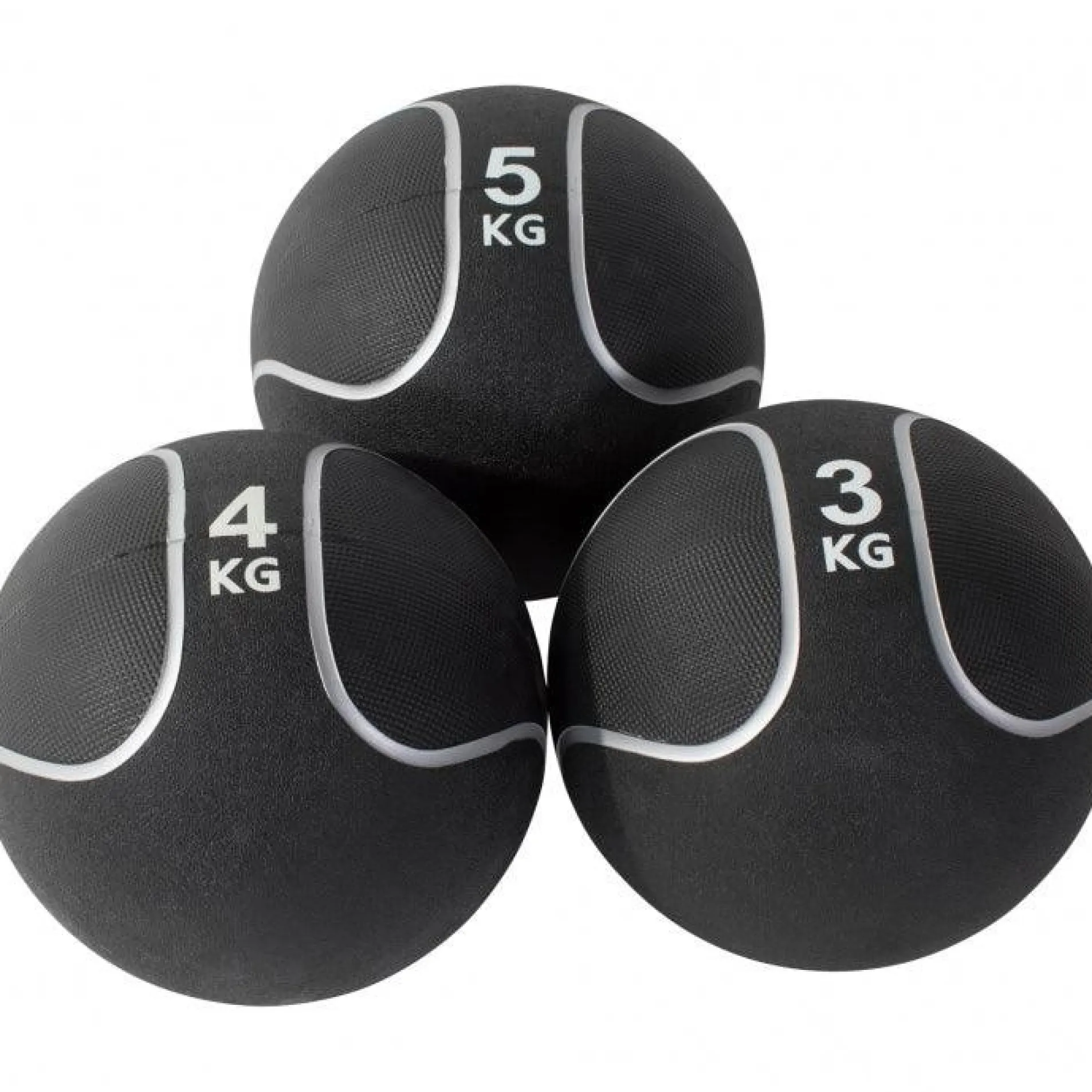 Medizinball aus Gummi Schwarz/Silber 1 - 10 kg