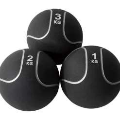 Medizinball aus Gummi Schwarz/Silber 1 - 10 kg