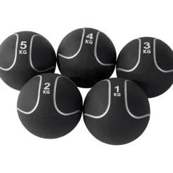 Medizinball aus Gummi Schwarz/Silber 1 - 10 kg