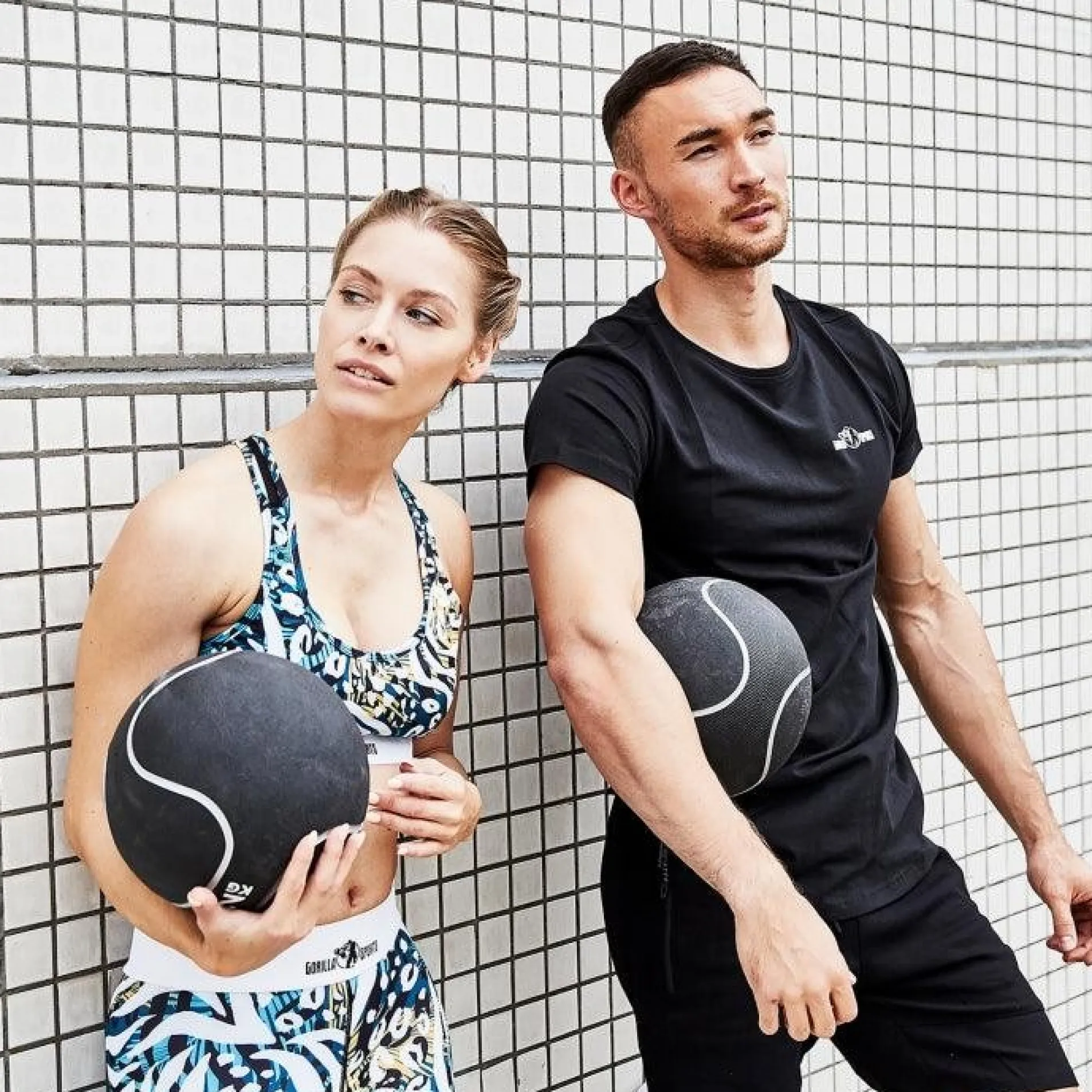 Medizinball aus Gummi Schwarz/Silber 1 - 10 kg