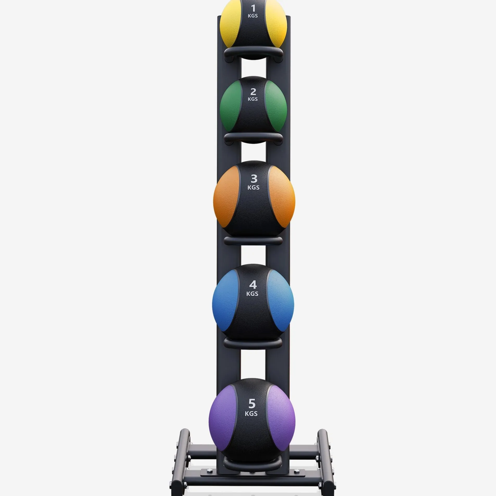 Medizinball Set aus Gummi inkl- Ständer 1 - 5 kg