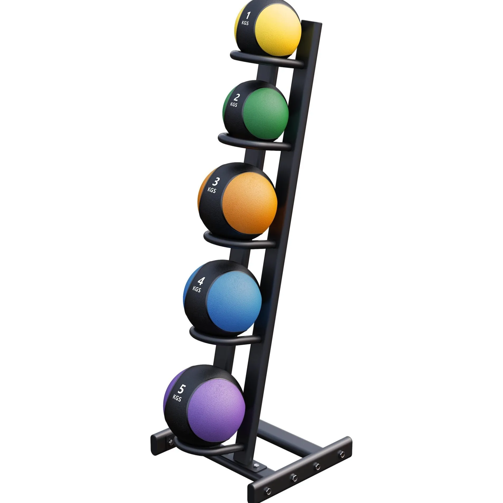 Medizinball Set aus Gummi inkl- Ständer 1 - 5 kg