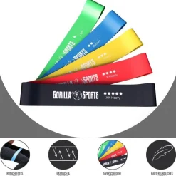 Resistance Band 5er Set aus Latex inkl, Tragebeutel