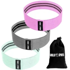 Resistance Band 3er Set aus Stoff inkl, Tragebeutel