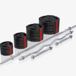 Schrägbank mit Squat Rack inkl, Langhantel Set 75 kg