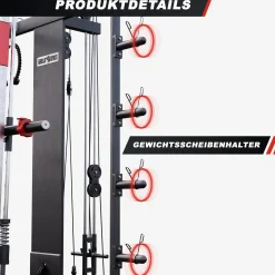Smith Machine inkl, Klimmzugstange, Dipgriffen und Kabelzug