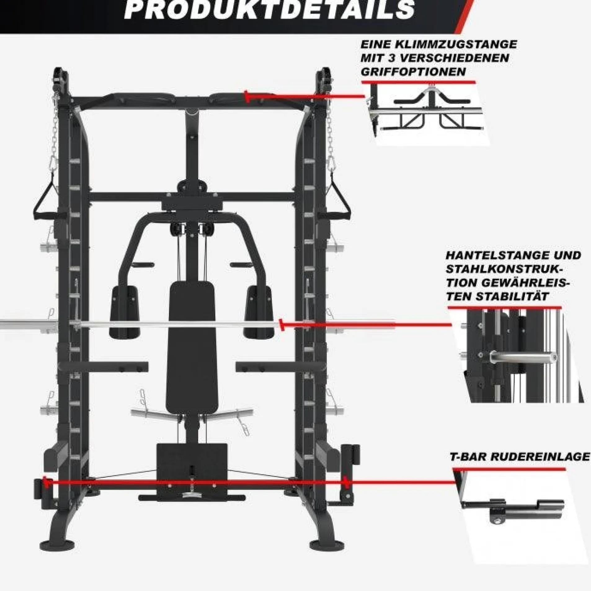 Smith Machine inkl, Klimmzugstange, Kabelzug und Butterfly