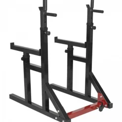 Squat Rack verstellbar in Höhe und Breite inkl, Langhantel Set Kunststoff 40 kg