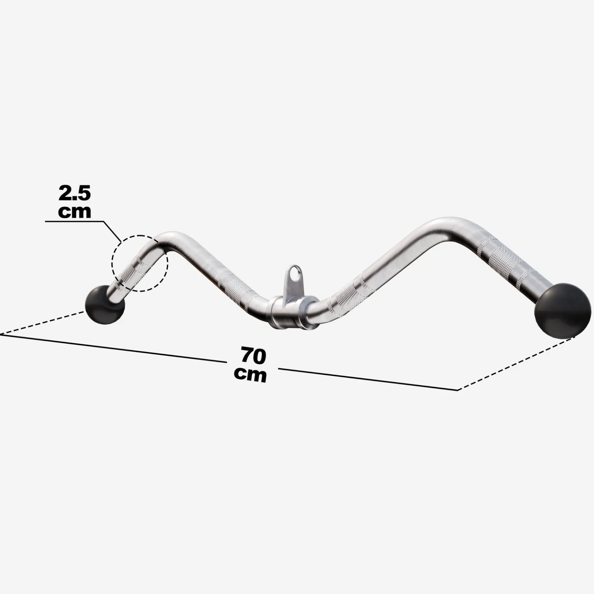 SZ-Curl-Griff inkl, Drehgelenk mit Gummi-Ballen