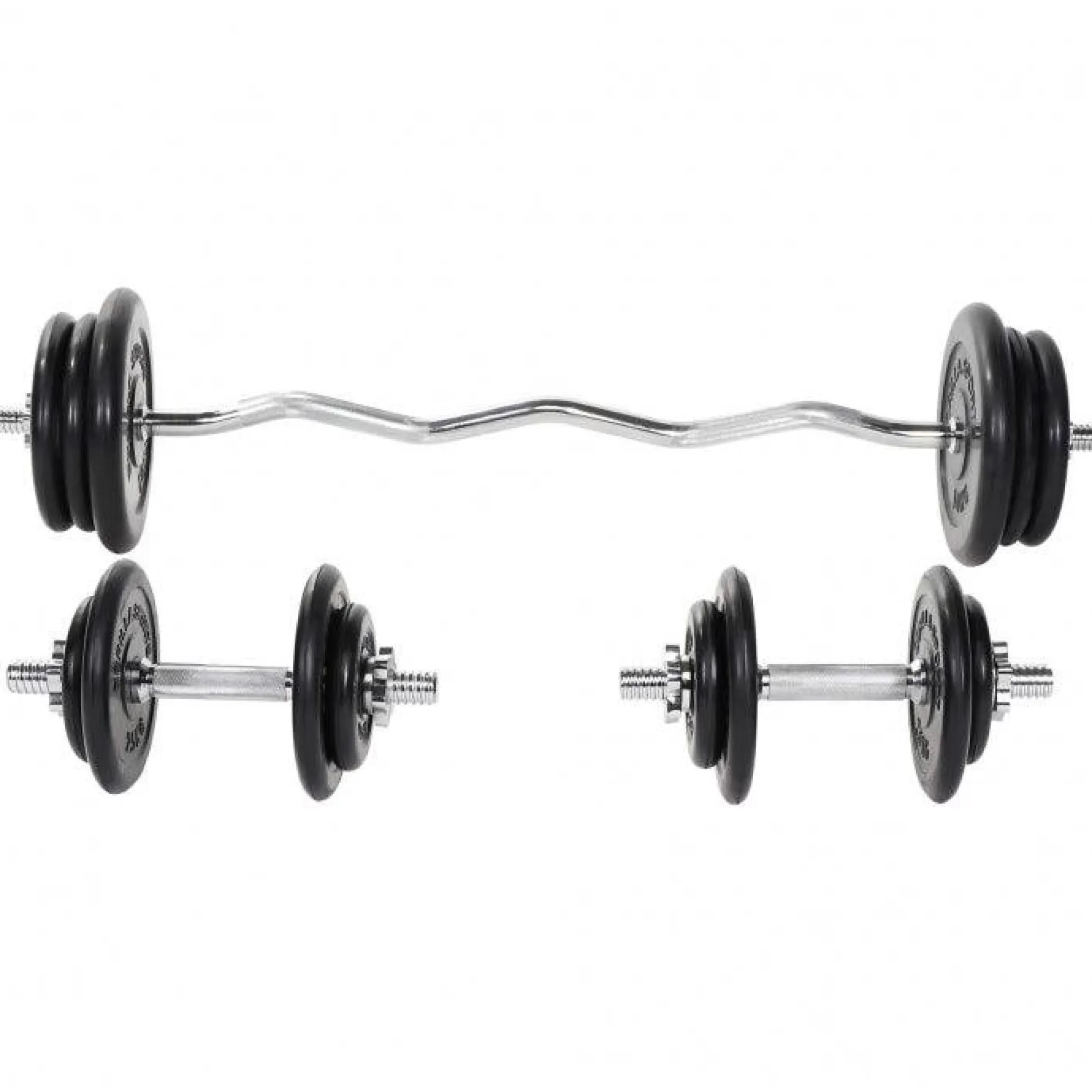 SZ-Curlset Gummi 70 kg mit Sternverschlüssen