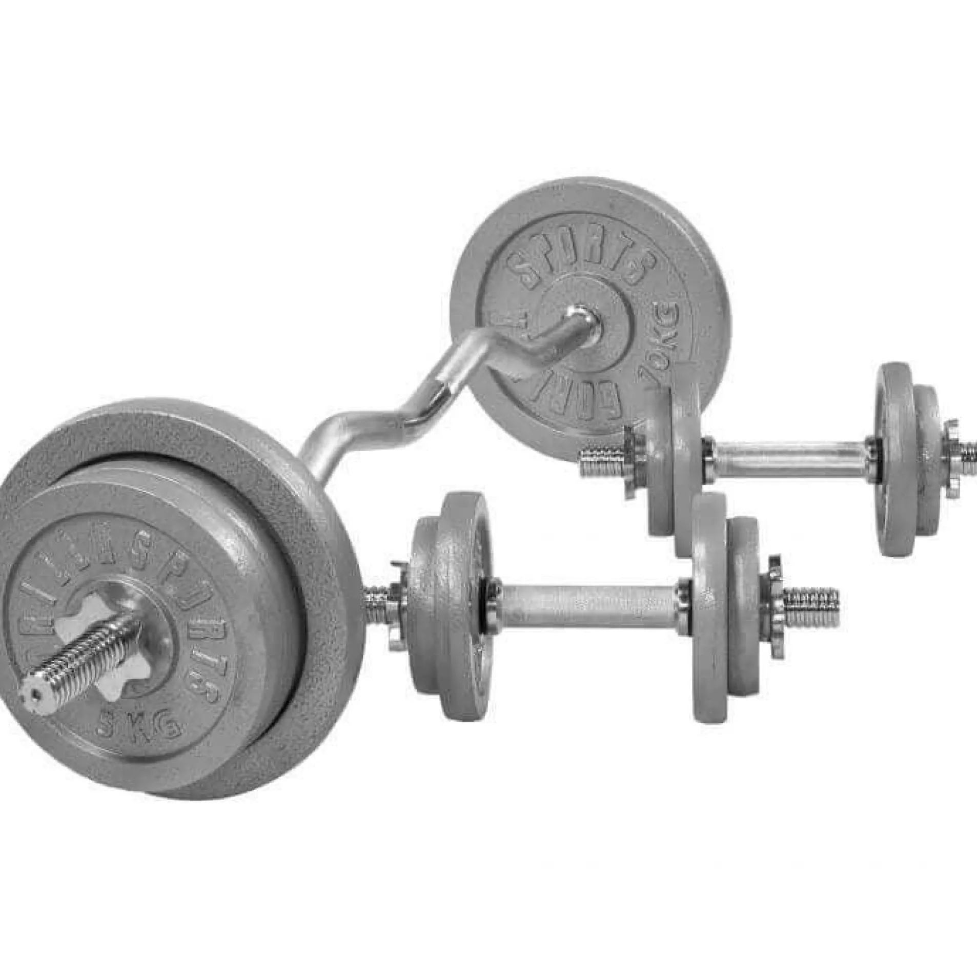 SZ-Curlset Gusseisen 70 kg mit Verschlüssen