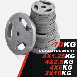 SZ-Curlset Gusseisen Gripper 70 kg mit Sternverschlüssen