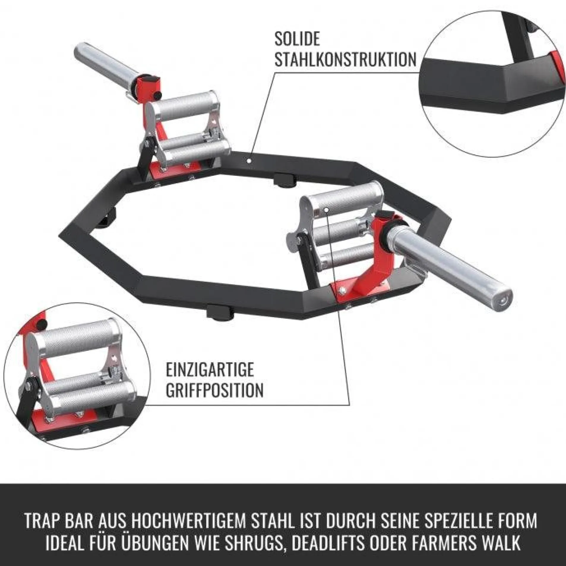 Trap Bar Multi Grip Olympia mit Verschlüsse