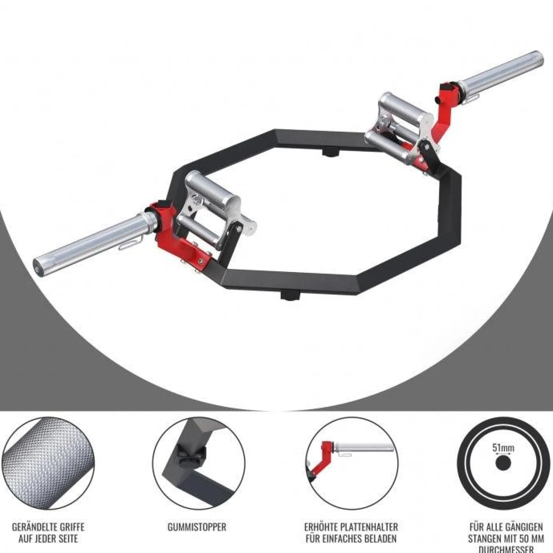 Trap Bar Multi Grip Olympia mit Verschlüsse