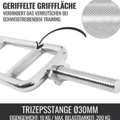 Trizepstrainer mit Verschlüssen