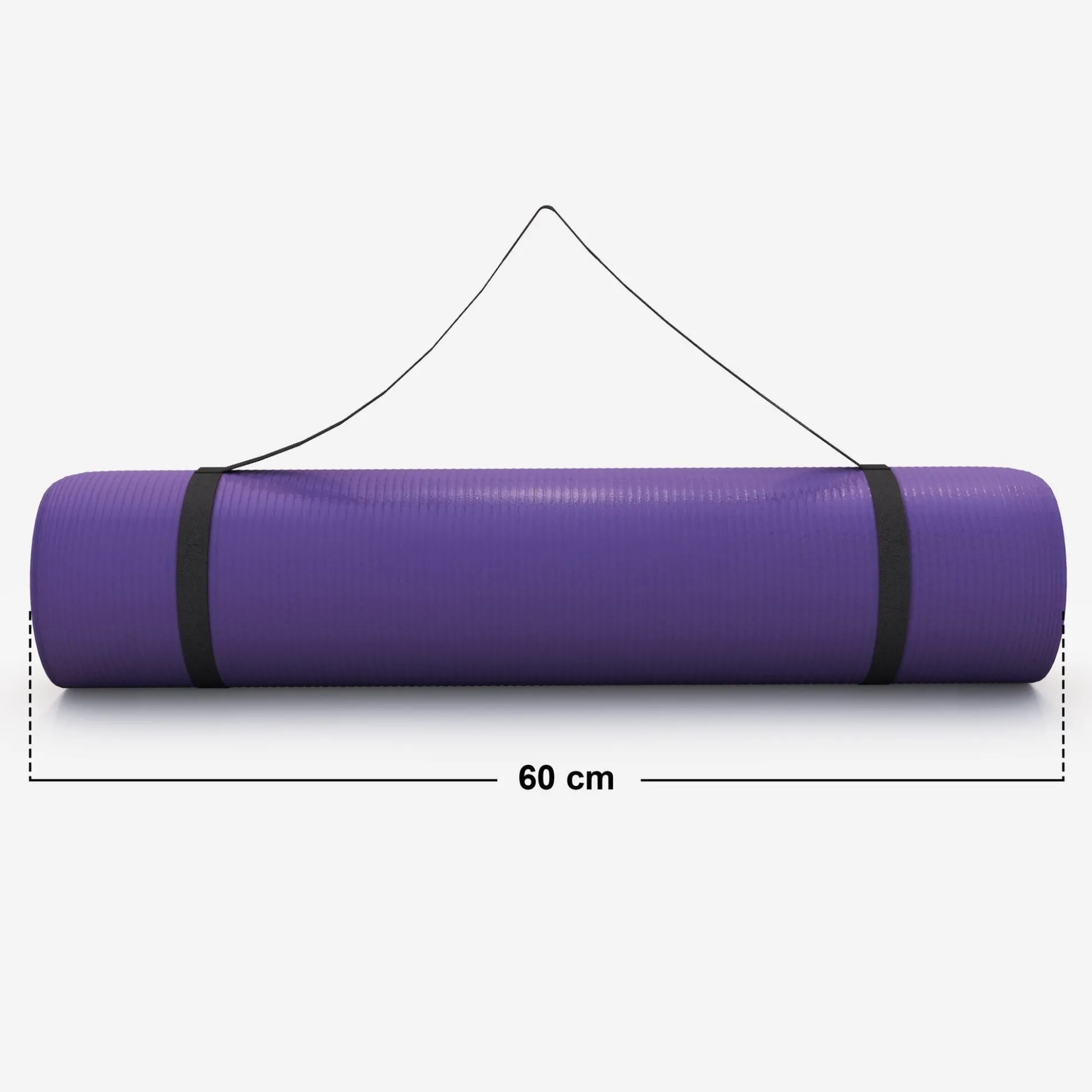 Yogamatte mit Tragegurt 190 x 60/100 x 1,5 cm